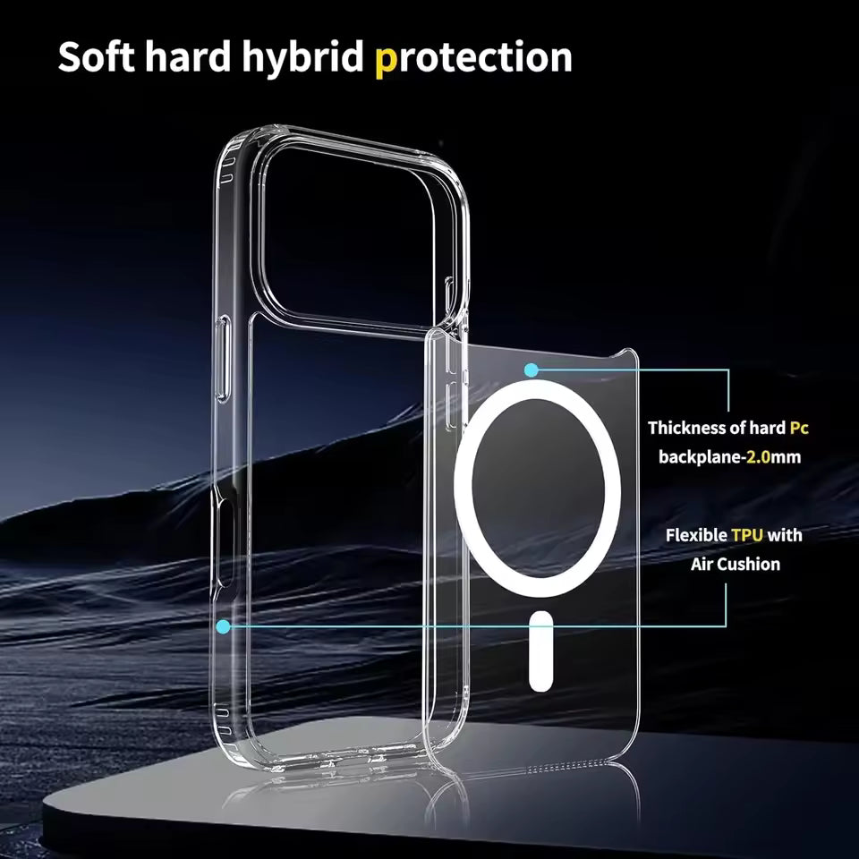 iPhone 17 Pro Soft TPU Transparent Magsafe Case - Clear