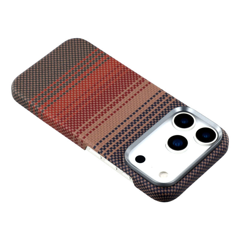 iPhone 17 Pro 0.4mm Ultra-Thin Real Aramid Carbon Fiber Case with Magsafe - Sunset