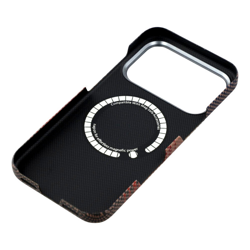 iPhone 17 Pro Max 0.4mm Ultra-Thin Real Aramid Carbon Fiber Case with Magsafe - Sunset