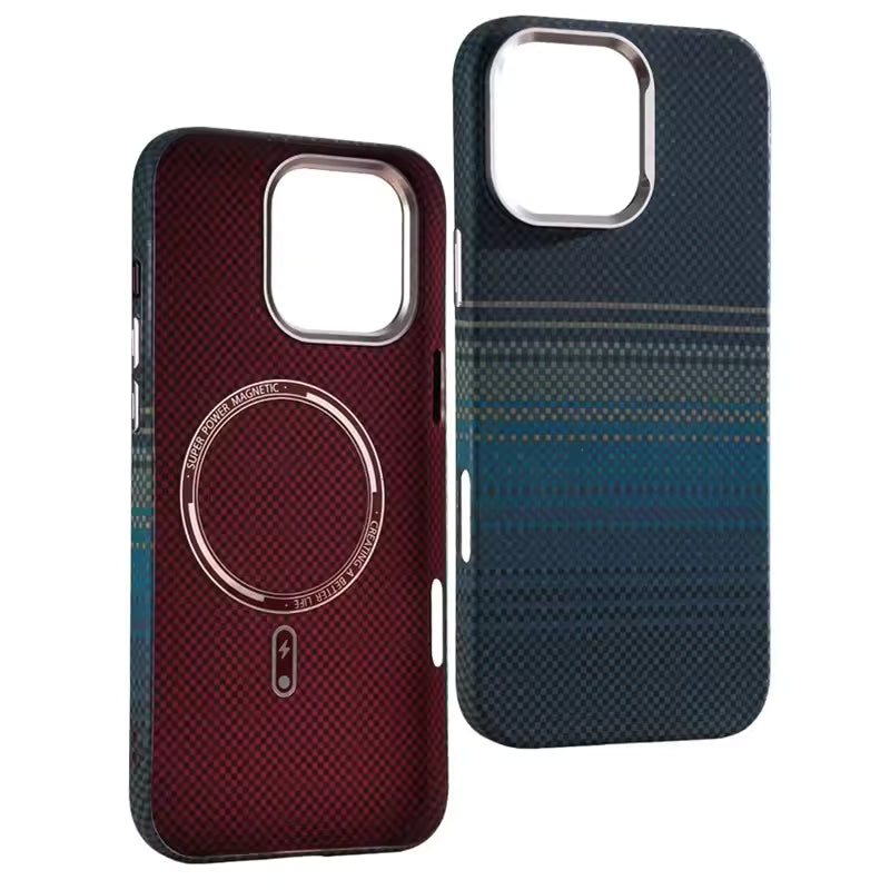 iPhone 16 Pro Max Carbon Case, Luxo Life Carbon Texture with Metal Camera Protection - Blue – CaseCart