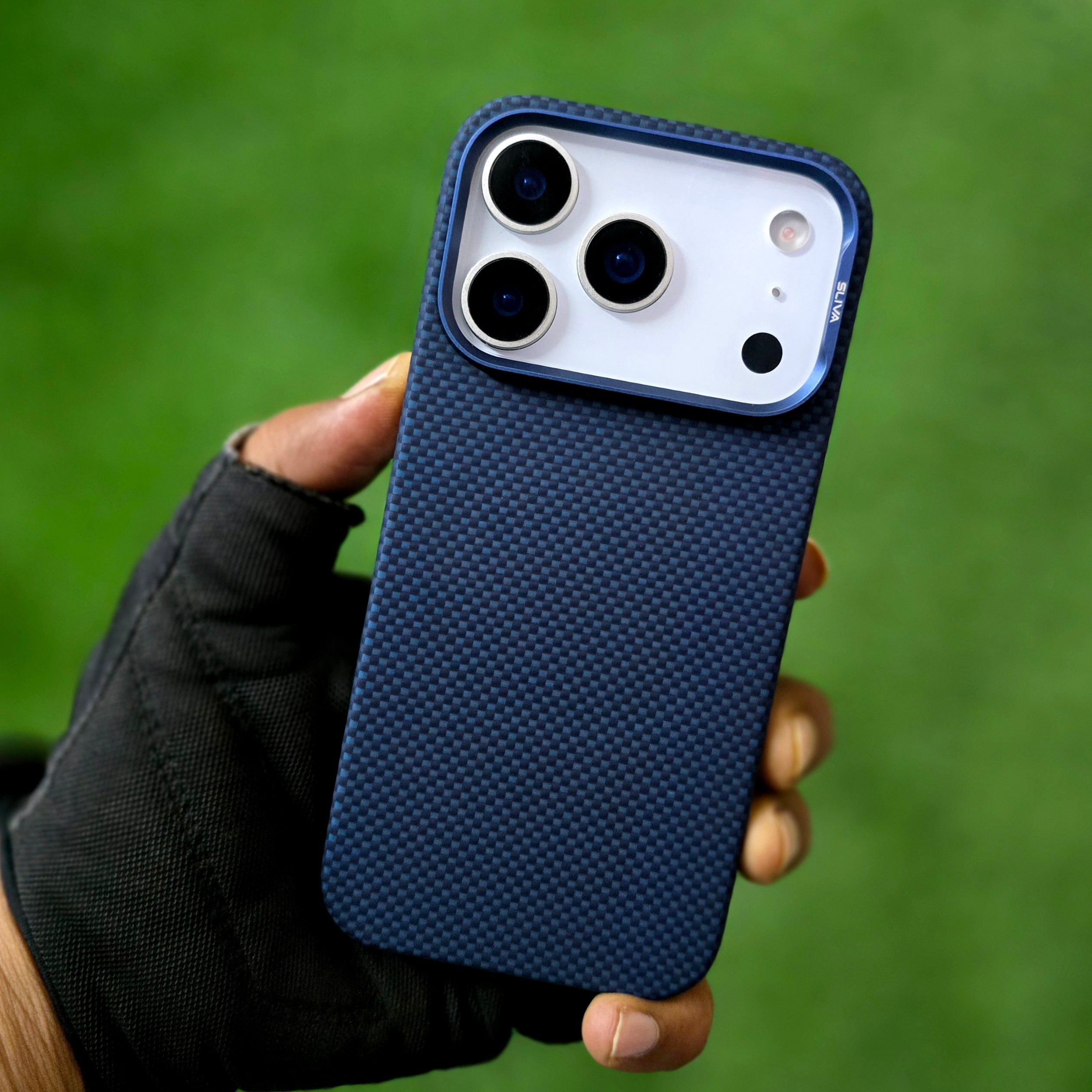 iPhone 17 Pro 0.4mm Thin Original SLIVA Real Aramid Carbon Fiber Case with Magsafe - Blue