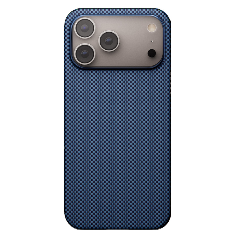 iPhone 17 Pro 0.4mm Thin Original SLIVA Real Aramid Carbon Fiber Case with Magsafe - Blue