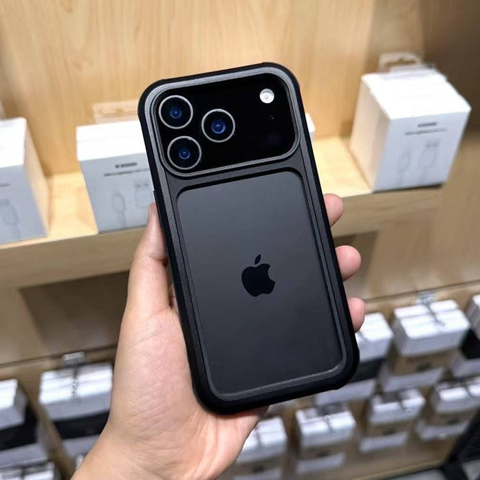 iPhone 17 Pro Kzdoo ARCE Case Series Aluminum Bumper Transparent Back Cover - Black