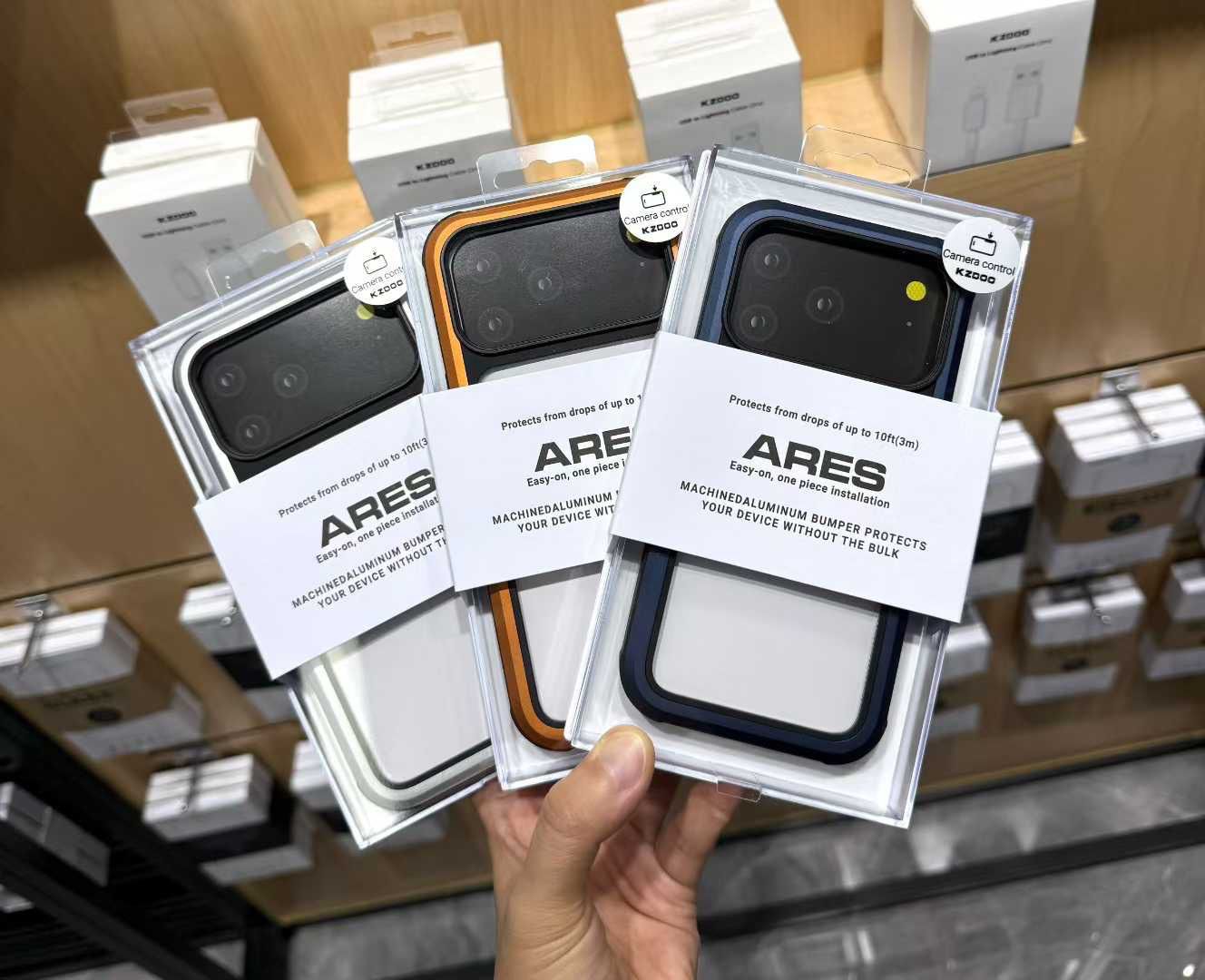 iPhone 17 Pro Max Kzdoo ARCE Case Series Aluminum Bumper Transparent Back Cover - Orange