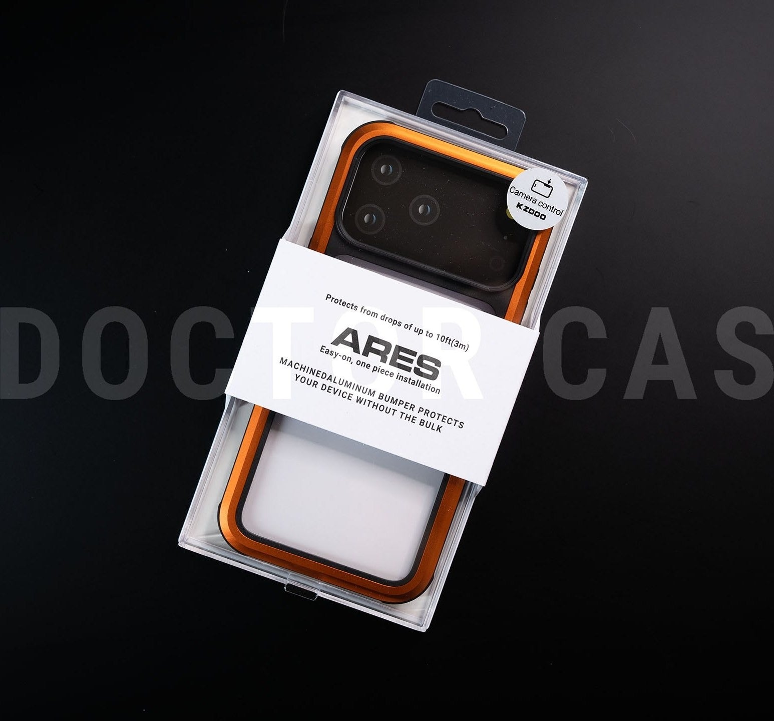 iPhone 17 Pro Kzdoo ARCE Case Series Aluminum Bumper Transparent Back Cover - Orange