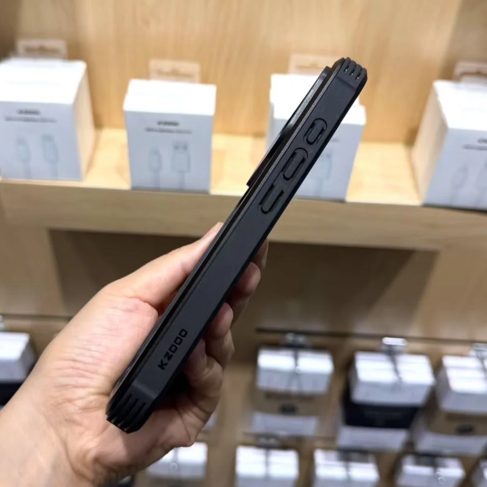 iPhone 17 Pro Kzdoo ARCE Case Series Aluminum Bumper Transparent Back Cover - Black