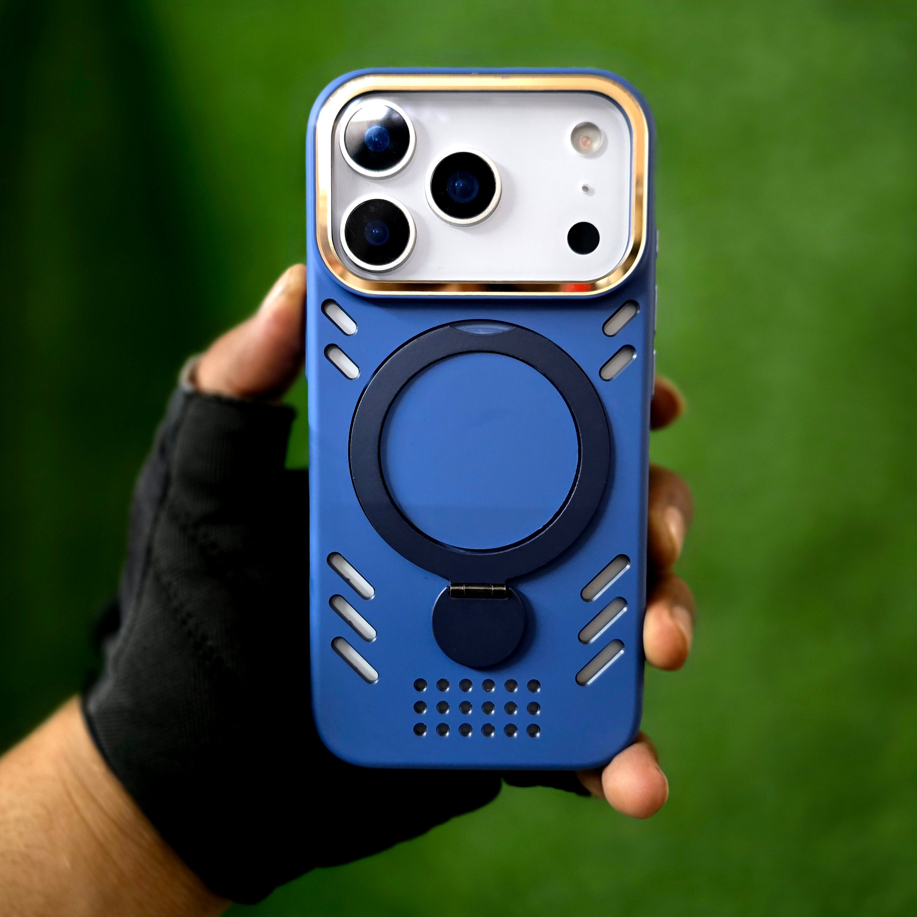 iPhone 17 Pro Max Heat Dispense Cover 360° Rotatable Stand with Magsafe - Blue