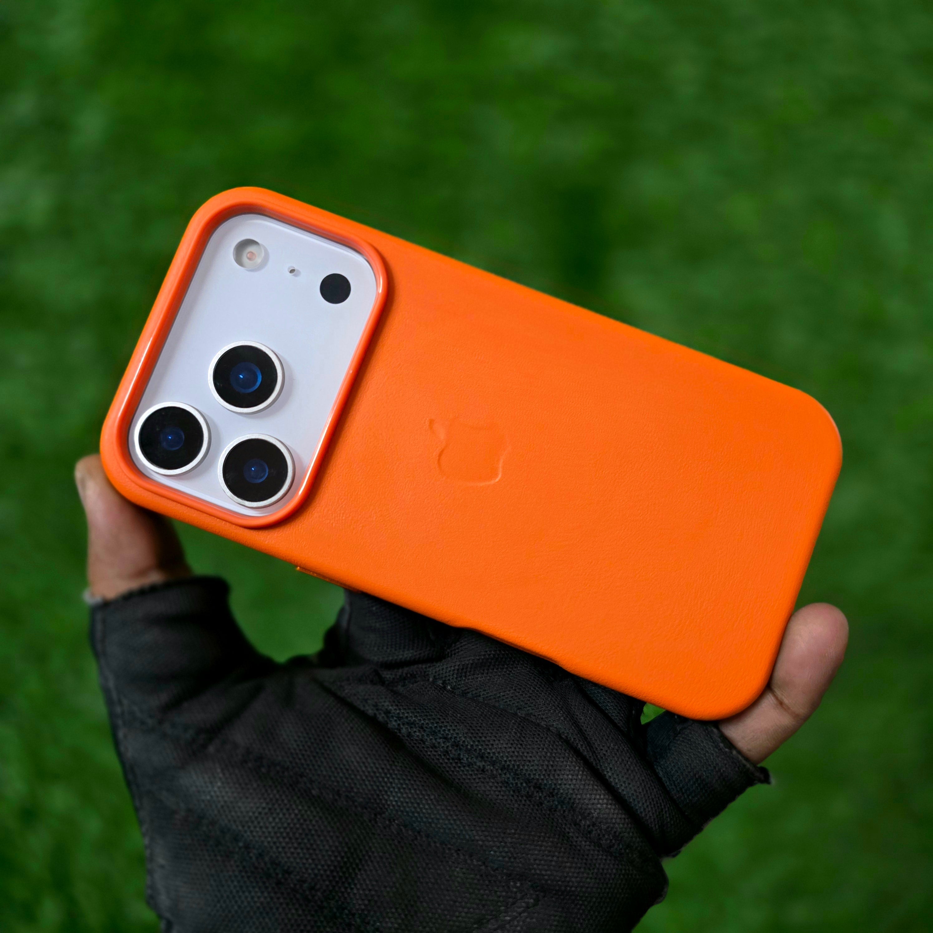 iPhone 17 Pro Leather Case with Magsafe - Orange