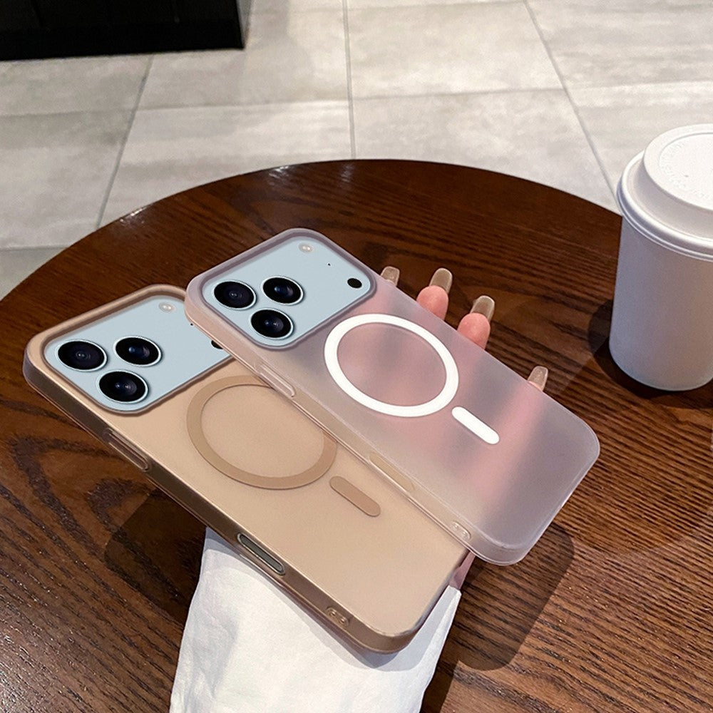 iPhone 17 Pro 0.8mm Thin Semi Transparent Matte Finish Smoky Cover with Magsafe - Desert Titanium