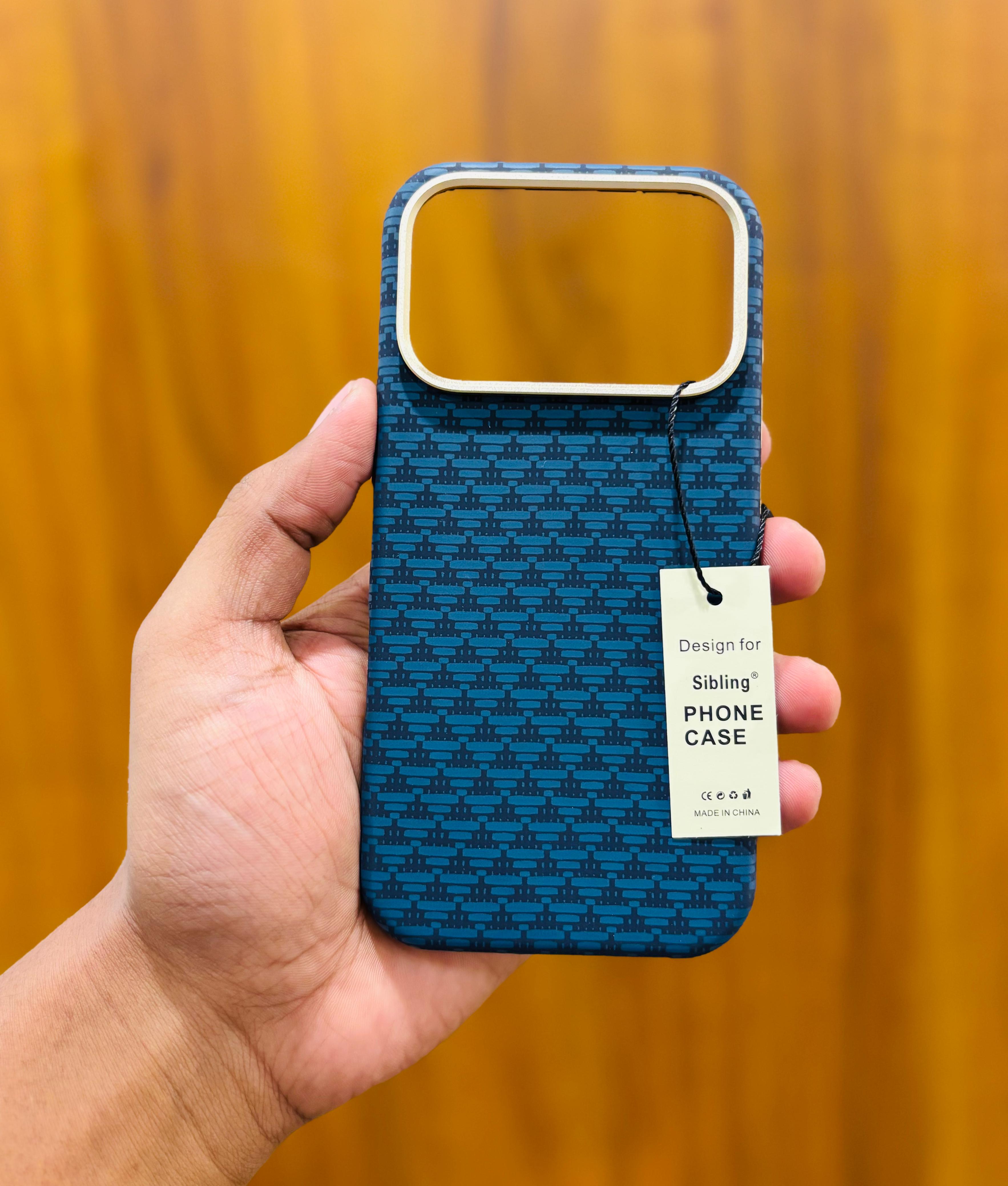 iPhone 17 Pro Carbon Cover, SIBLING Series Case with Metal Camera Protection - Blue