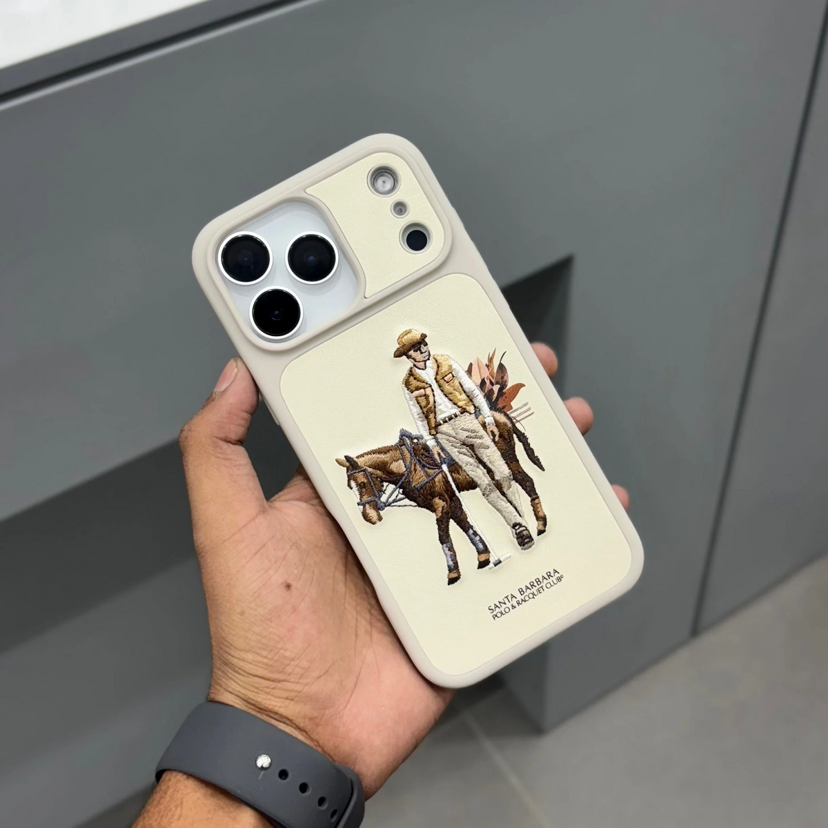 iPhone 17 Pro Max Genuine Leather Cedric Series Back Cover - Beige, image 4 – CaseCart