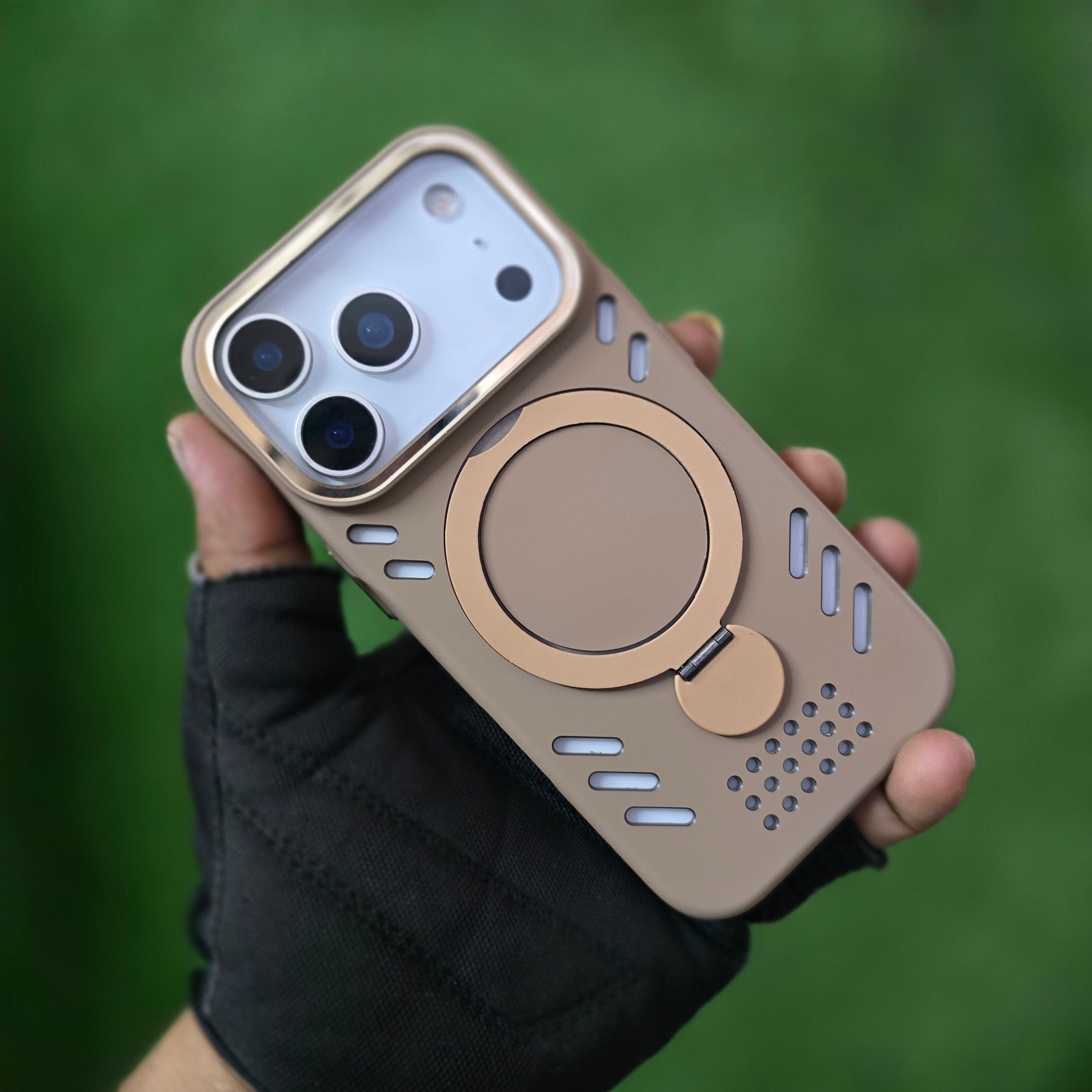 iPhone 17 Pro Heat Dispense Cover 360° Rotatable Stand with Magsafe - Desert Titanium