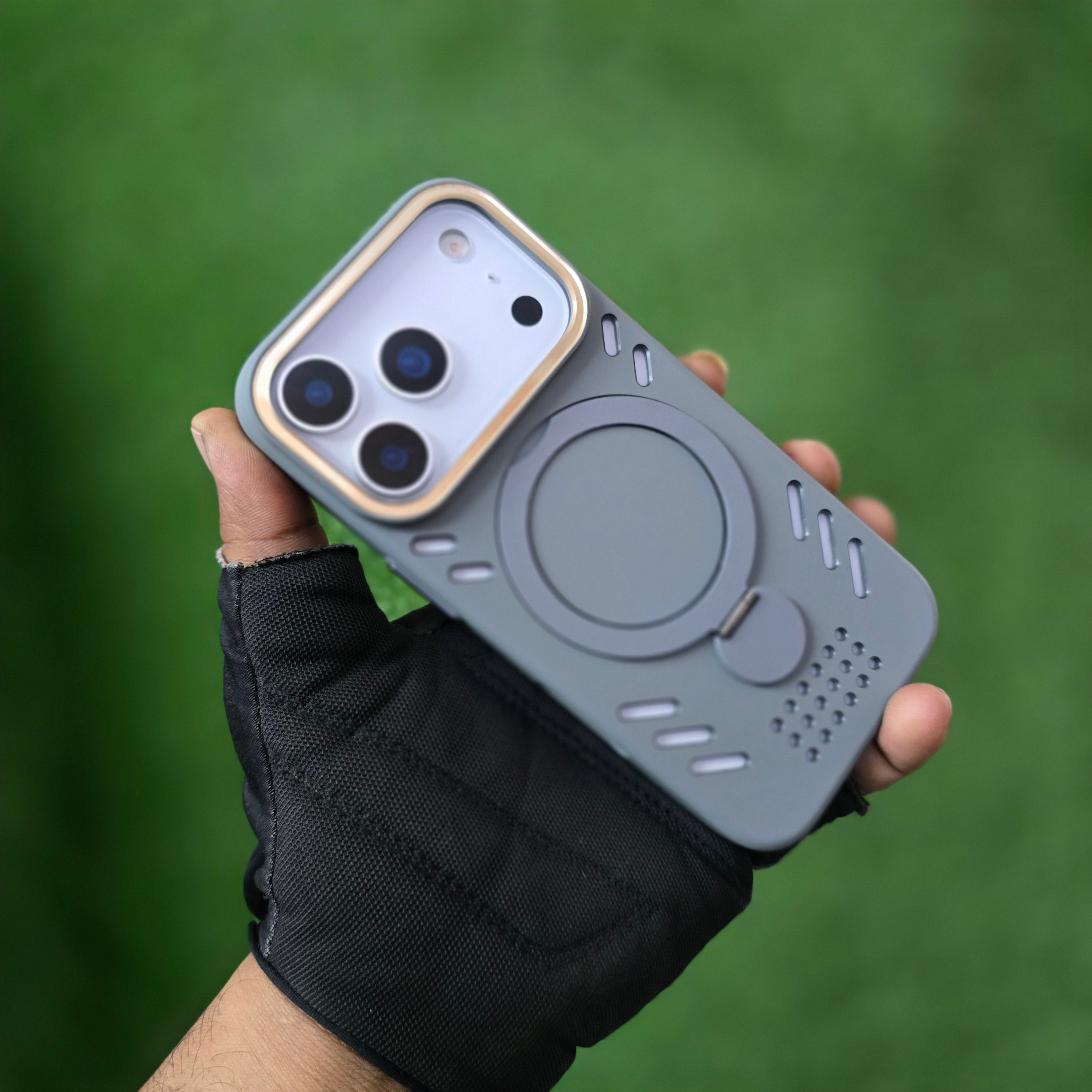 iPhone 17 Pro Heat Dispense Cover 360° Rotatable Stand with Magsafe - Grey