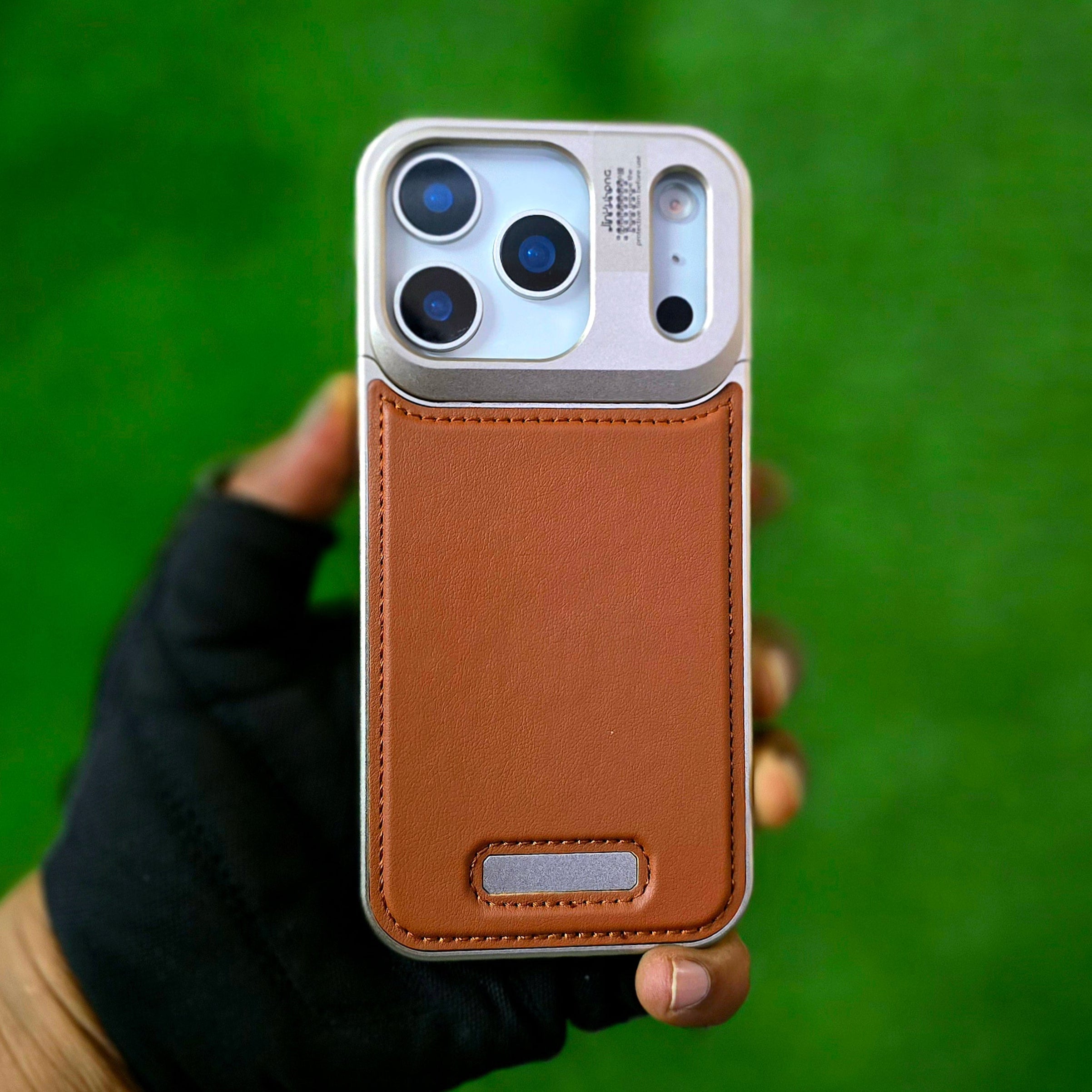 iPhone 17 Pro Metal Cover, AeroFLex Metal Frame Less Leather Case with Magsafe