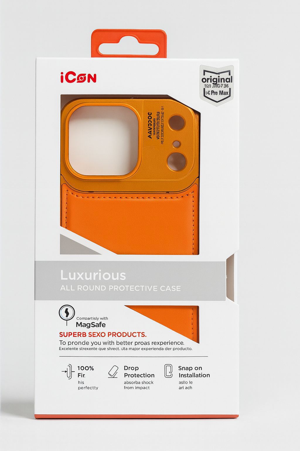 iPhone 17 Pro Metal Case, AeroFLex Aluminum + Leather Case with Aroma Perfume Cover with Magsafe - Orange