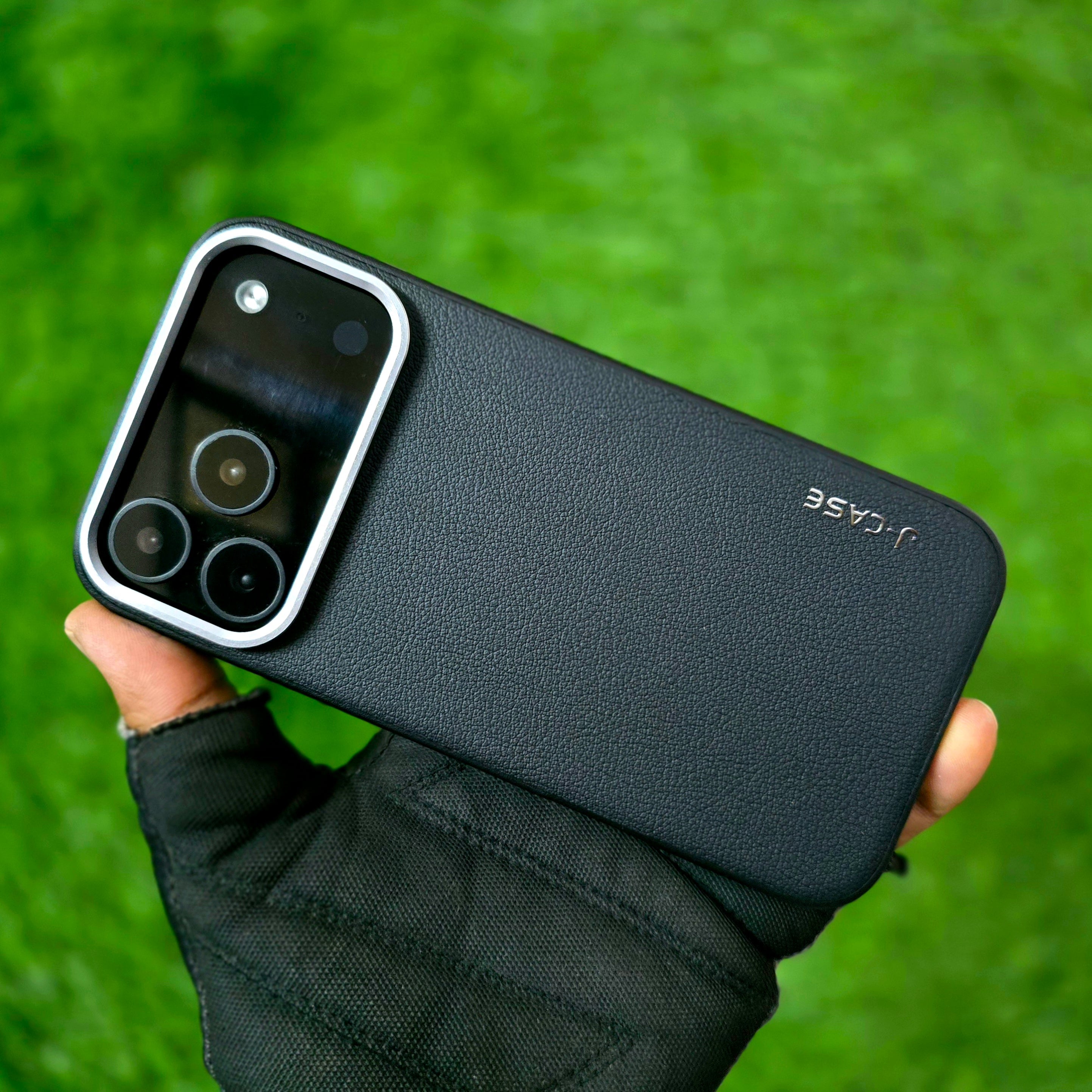 iPhone 17 Pro Max Leather Cover, J-Series Genuine Leather Case - Black