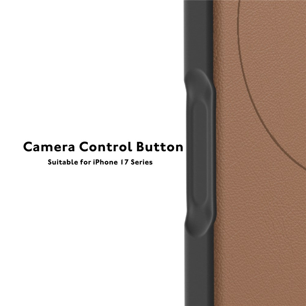 iPhone 17 Pro Leather Case, YOUNGKIT Matte Finish Leather Cover with Magsafe - Brown
