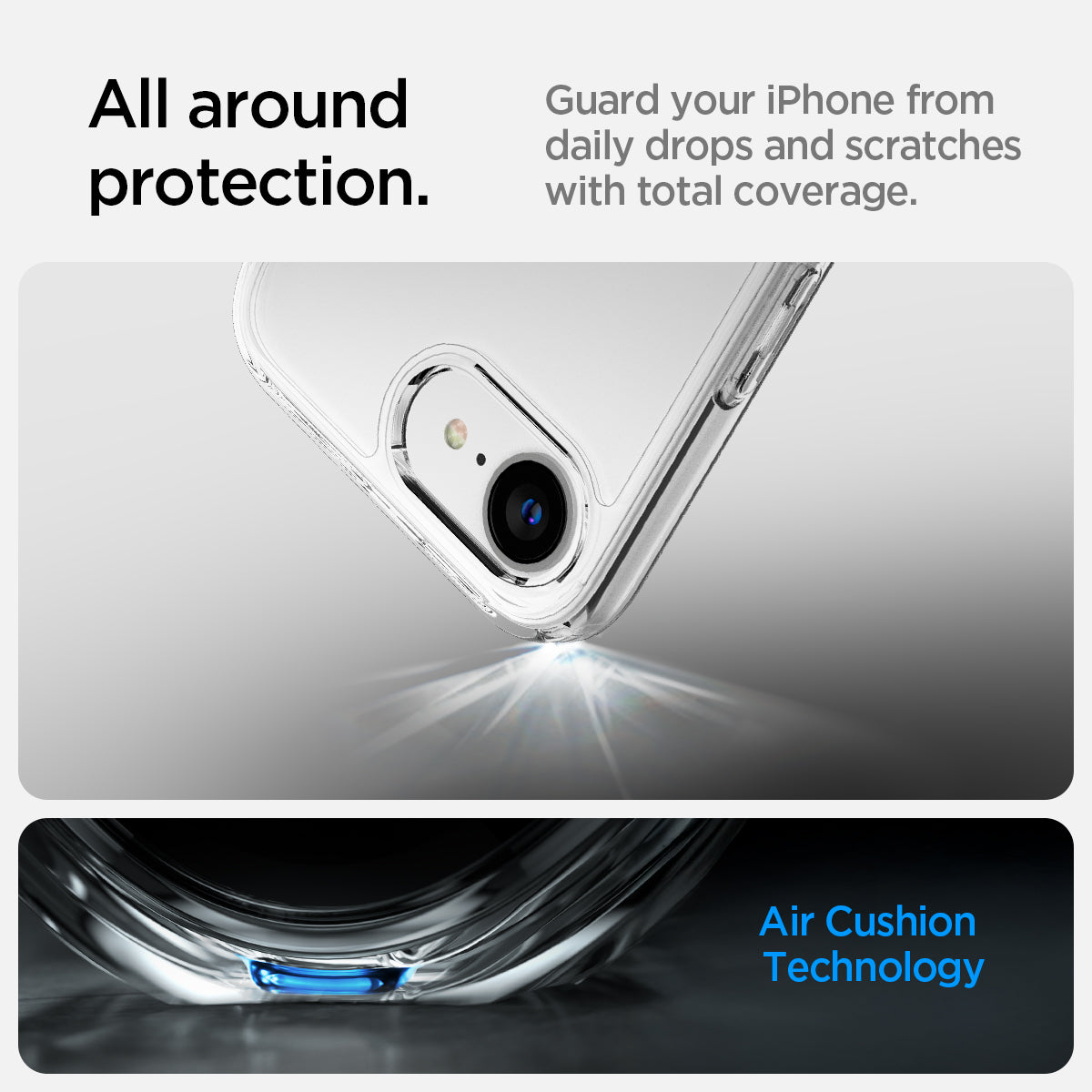 iPhone 16e Hybrid Cristal Clear Back Cover Case - Transparent