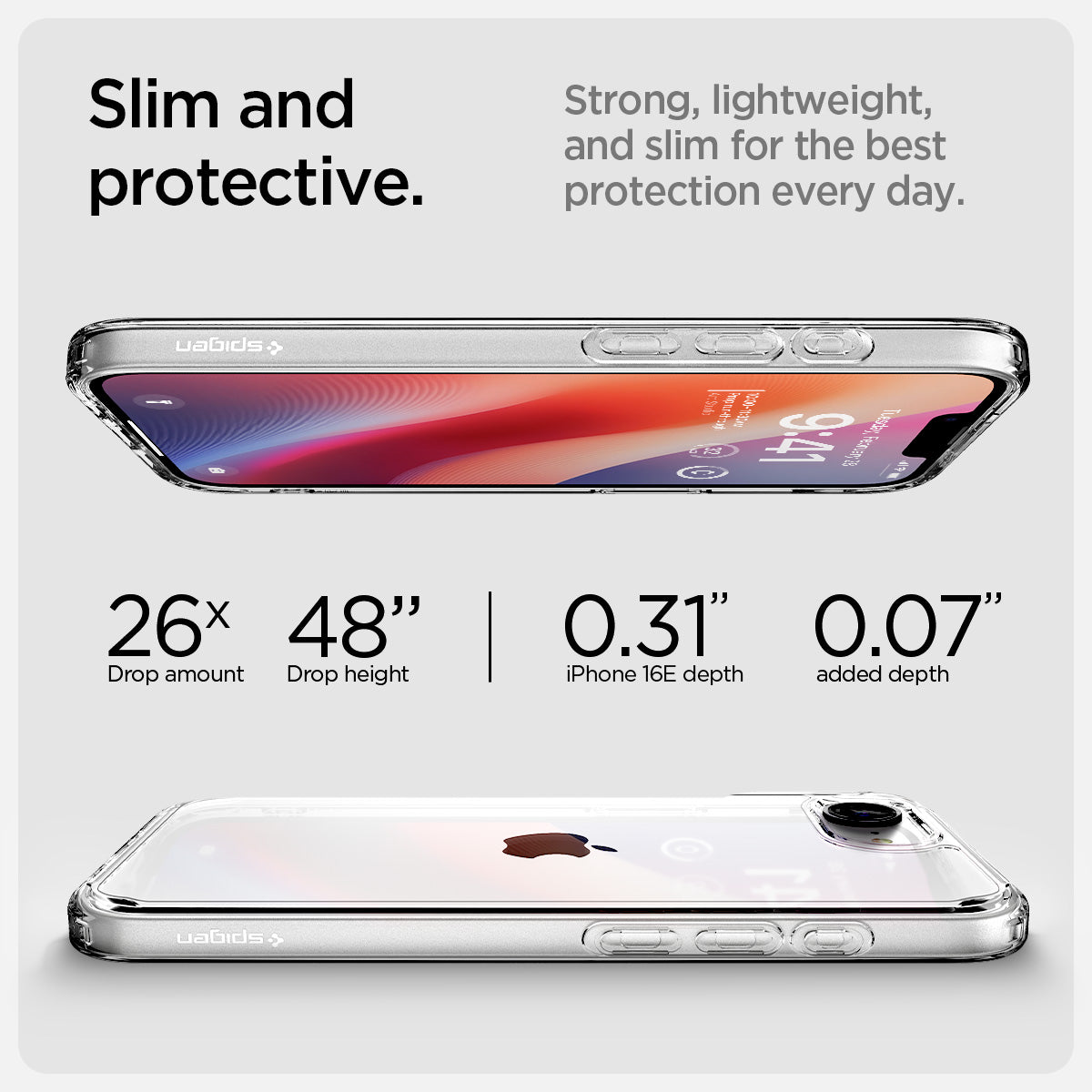 iPhone 16e Hybrid Cristal Clear Back Cover Case - Transparent