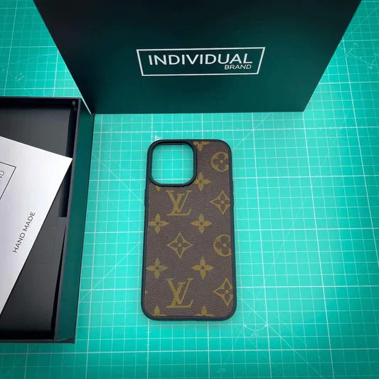 iPhone 15 Pro Max Louis Vuitton LV Leather Case - Brown