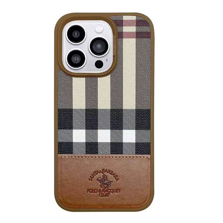 iPhone 14 Pro Max Santa Barbara Cyril Series Genuine Leather Case - Brown