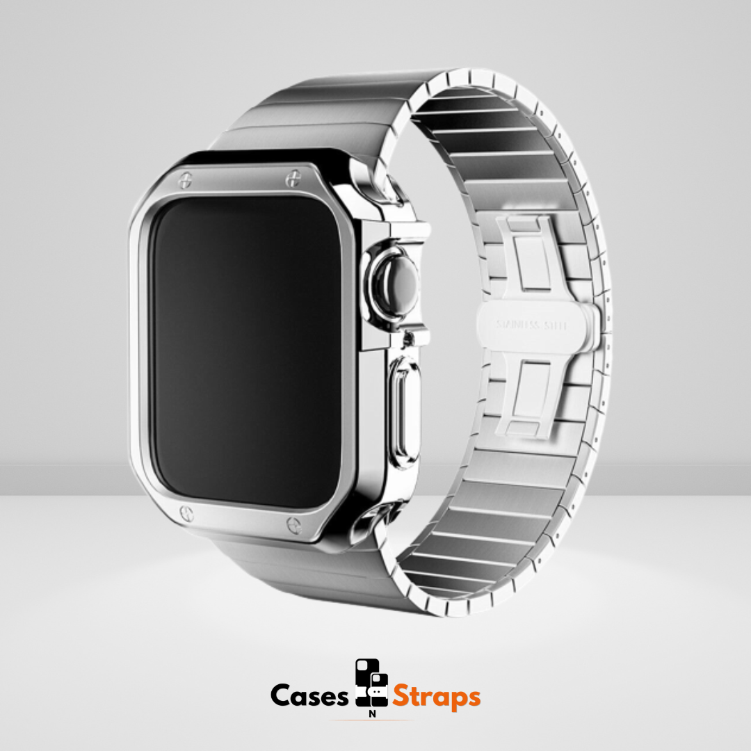 Stainless Steel Luxury Rado Look Strap with Watch Case Silver Color (42/44/45/49MM)