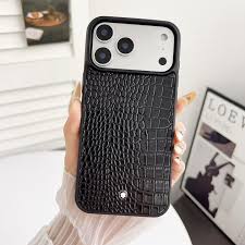 iPhone 18 Pro Max Leather Cover Premium Look Leather Case - Black