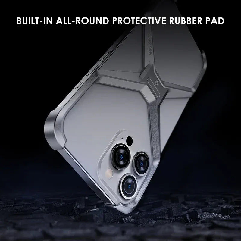 iPhone 14 Pro Max Rimless Metal Alloy Aluminum Bumper Case - Gray