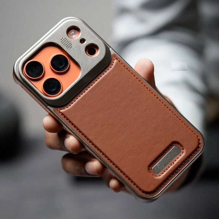 iPhone 17 Pro Max Aeroflex Aluminum Metal Leather Case with Fragrance Aroma