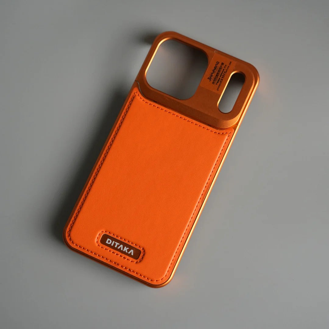 iPhone 17 Pro Max Aero Flex Metallic Leather MagSafe Case with Aroma - Orange