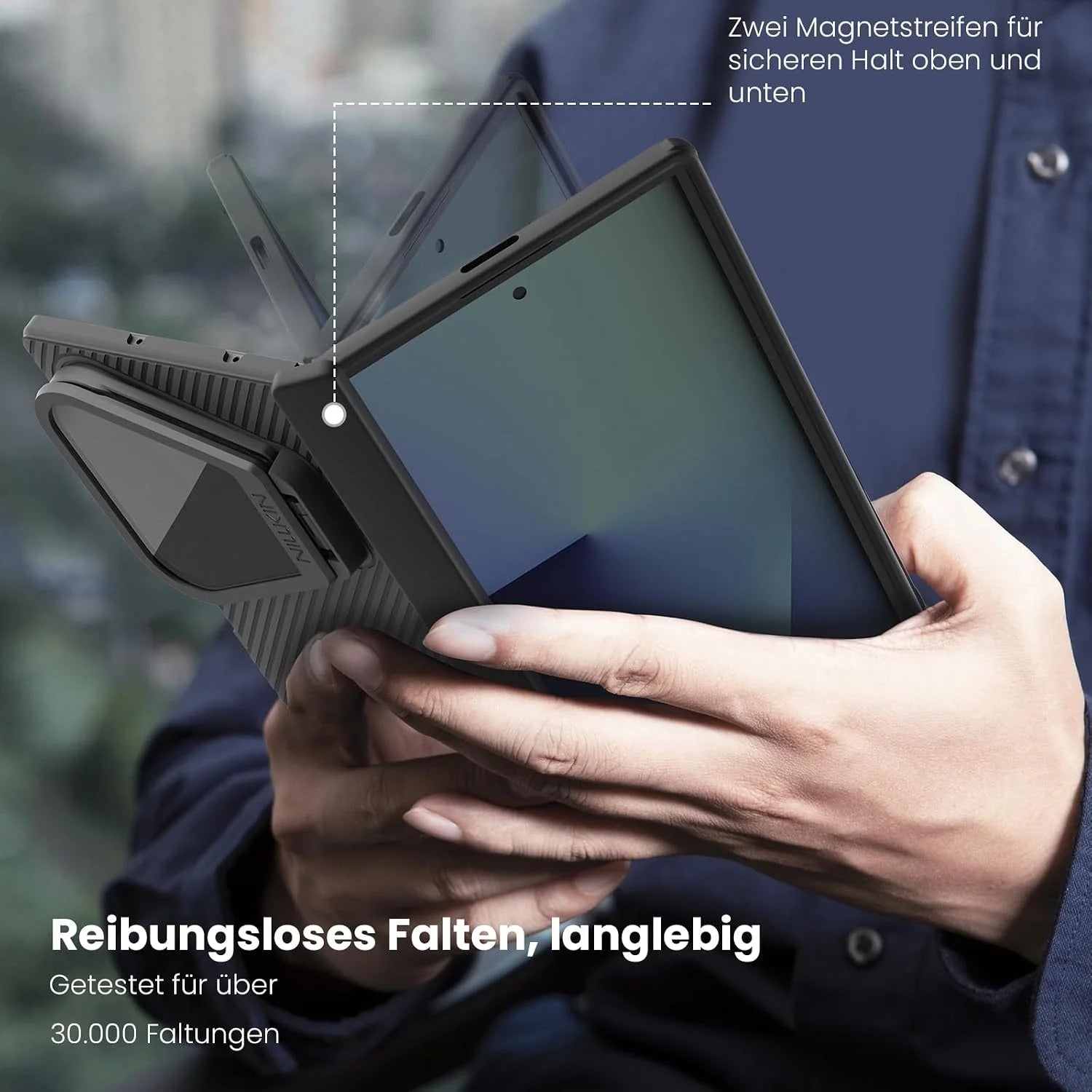 Samsung Galaxy Z Fold8 Ultra Nillkin CamShield Prop Case with Metal Camera Kickstand & MagSafe – Black