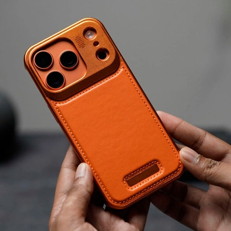 iPhone 17 Pro Aeroflex Aluminum Frame Leather Case with Fragrance Aroma