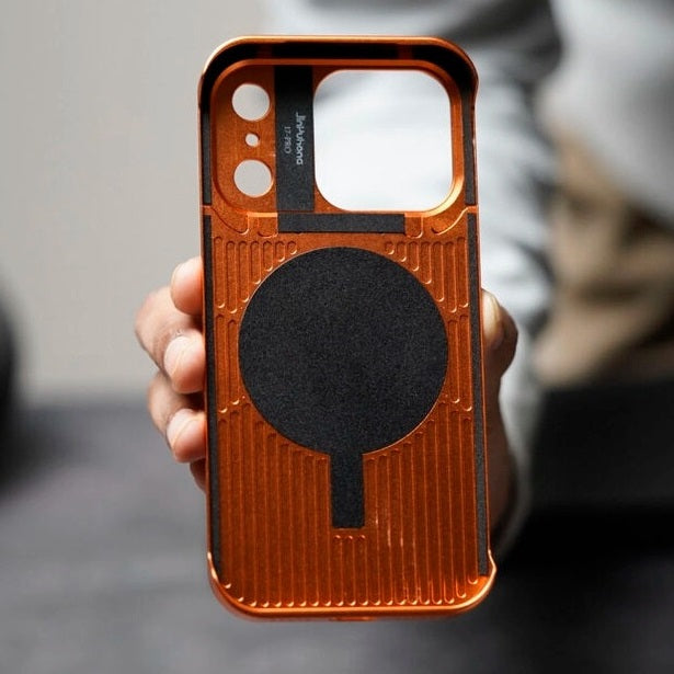iPhone 17 Pro Aeroflex Aluminum Frame Leather Case with Fragrance Aroma - Orange