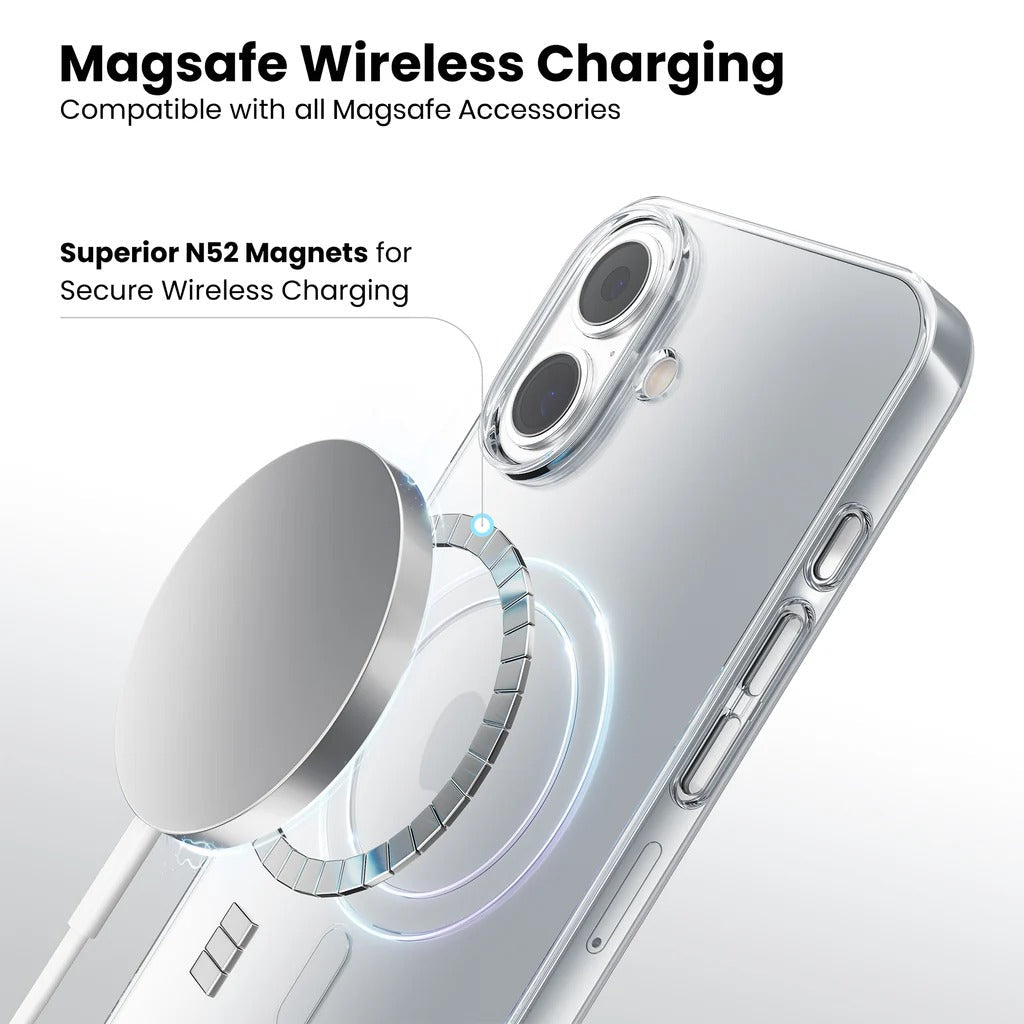 iPhone 17 Cristal Clear Magsafe Back Cover with IC Animation - Transparent