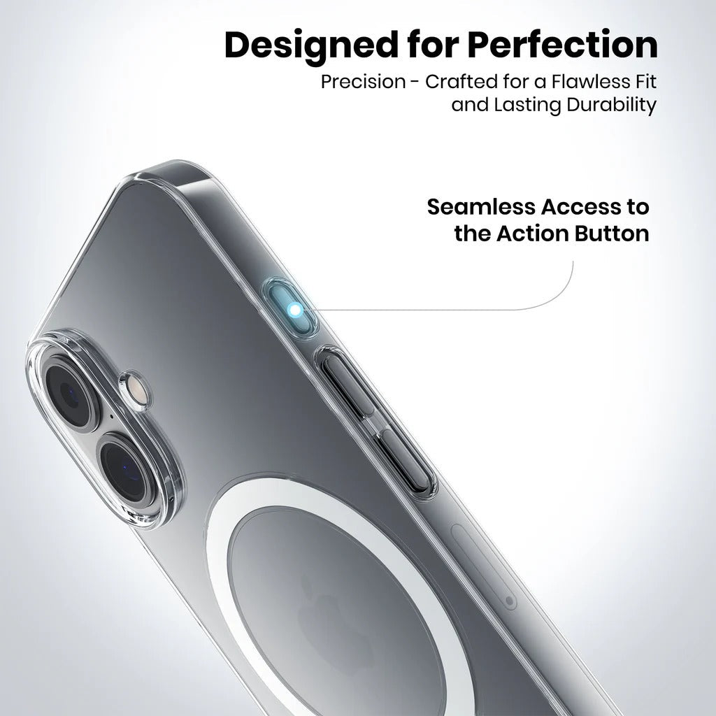 iPhone 17 Cristal Clear Magsafe Back Cover with IC Animation - Transparent