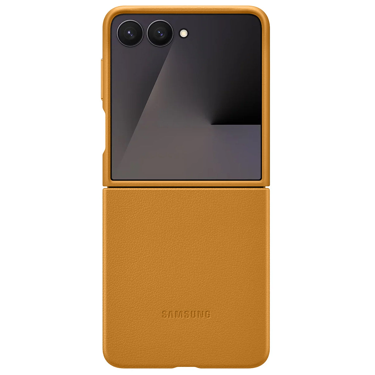Samsung Galaxy Z Flip7 Leather Protective Shell Cover Back Cover - Tan
