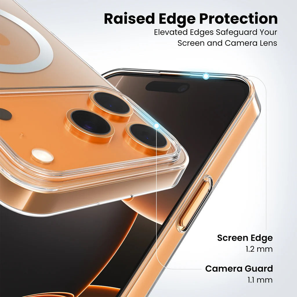 iPhone 17 Pro Max Cristal Clear Magsafe Case with IC Animation - Transparent