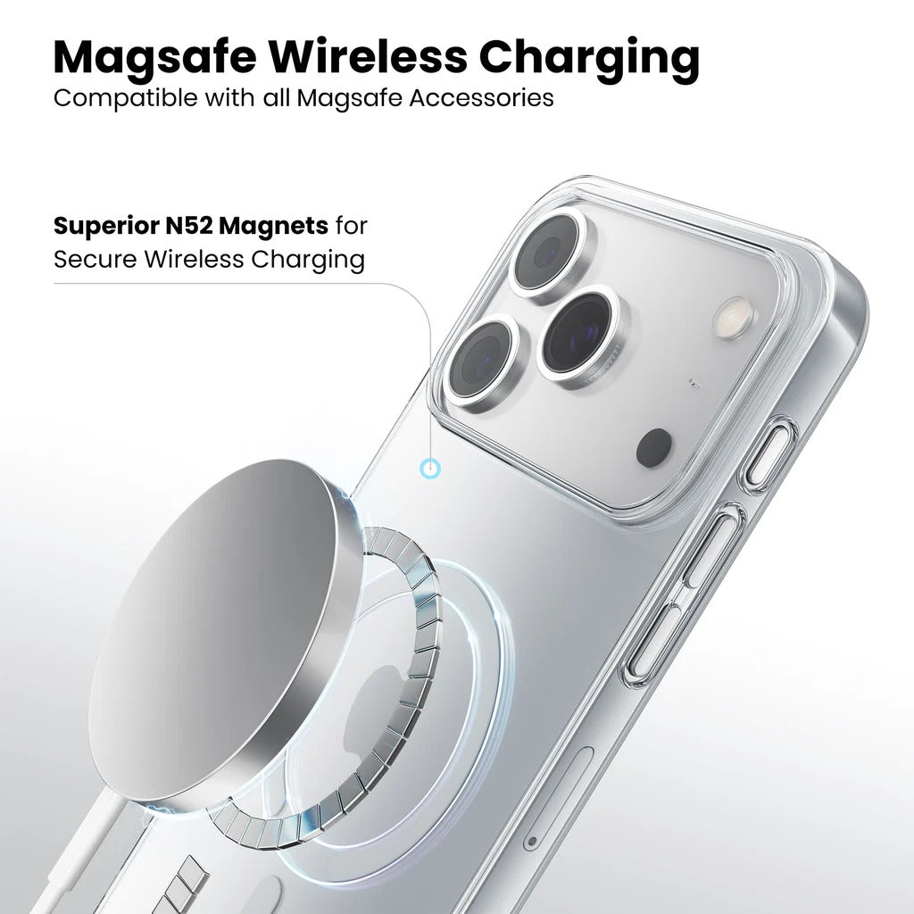 iPhone 17 Pro Max Cristal Clear Magsafe Case with IC Animation - Transparent