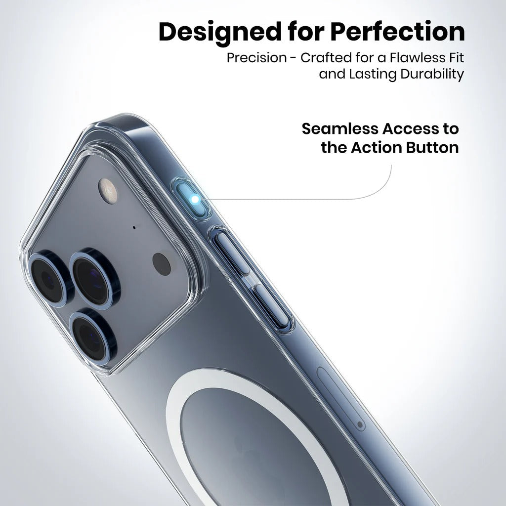 iPhone 17 Pro Max Cristal Clear Magsafe Case with IC Animation - Transparent