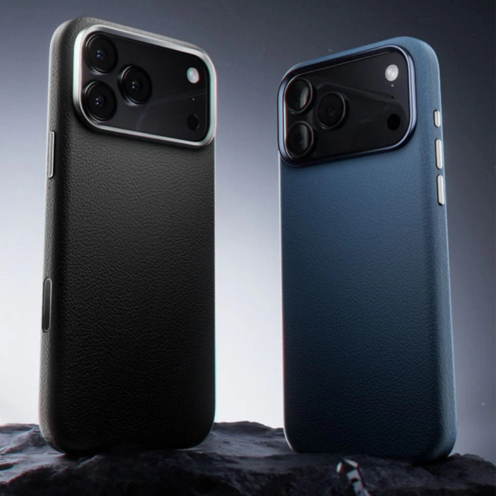 iPhone 17 Pro Business Style Leather Case with Camera Control Button - Blue