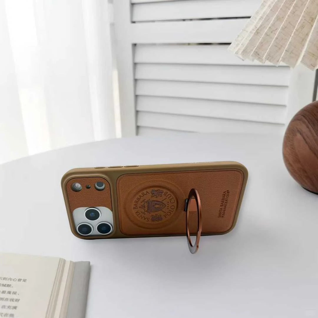 iPhone 17 Pro Leather Case, Original Santa Barbara Primo Series Leather Back Cover - Brown