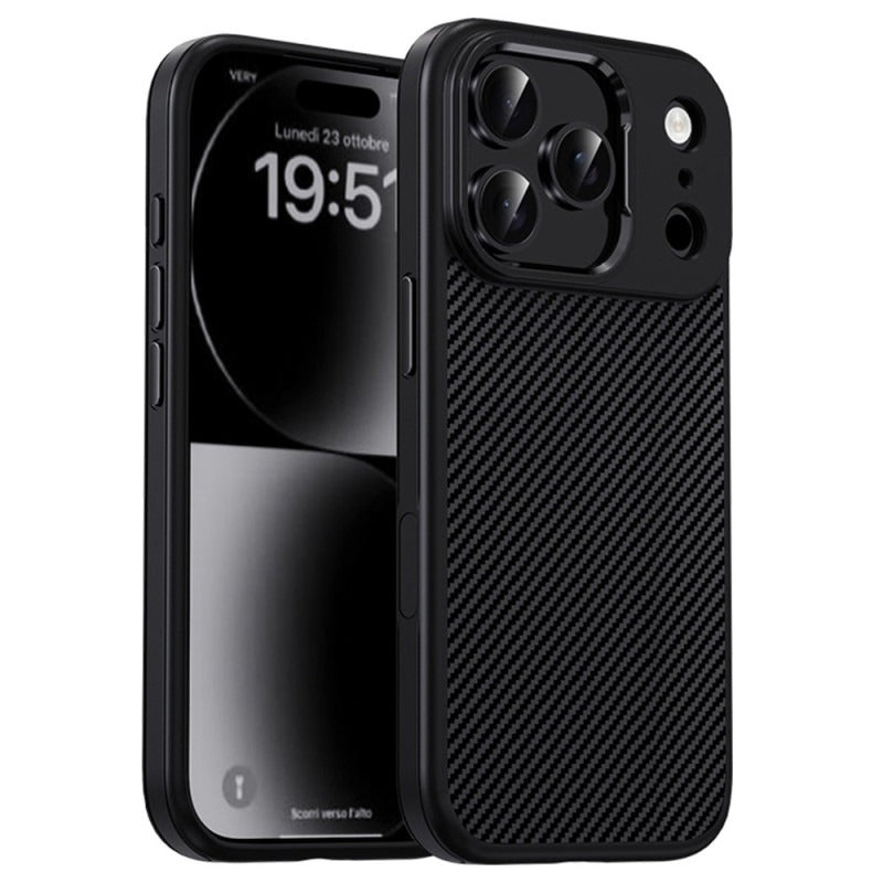 iPhone 17 Pro Soft Carbon Texture Case with Camera Control Button and Magsafe - Black