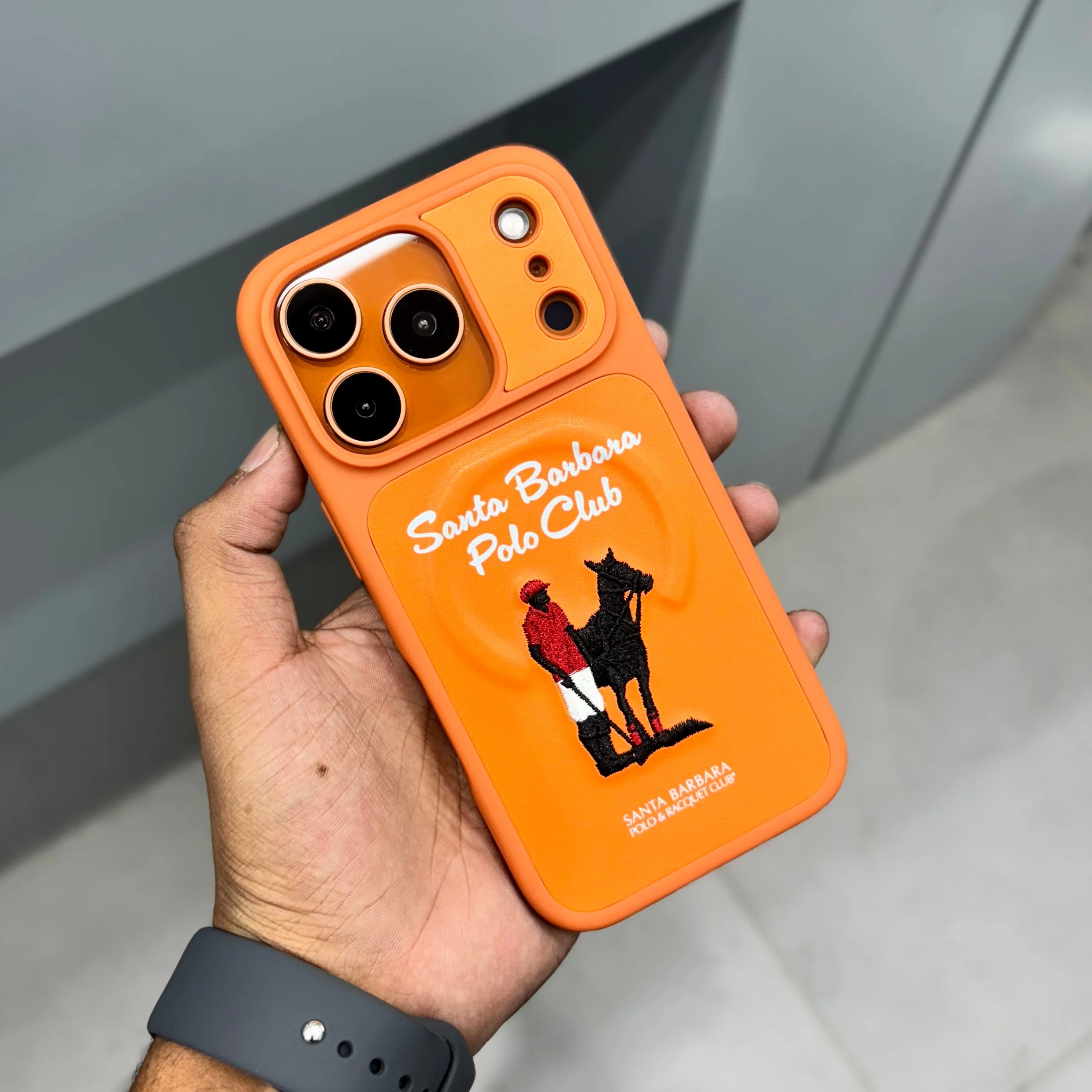 iPhone 17 Pro Leather Case, Original Santa Barbara Questa Series Leather Back Cover - Orange