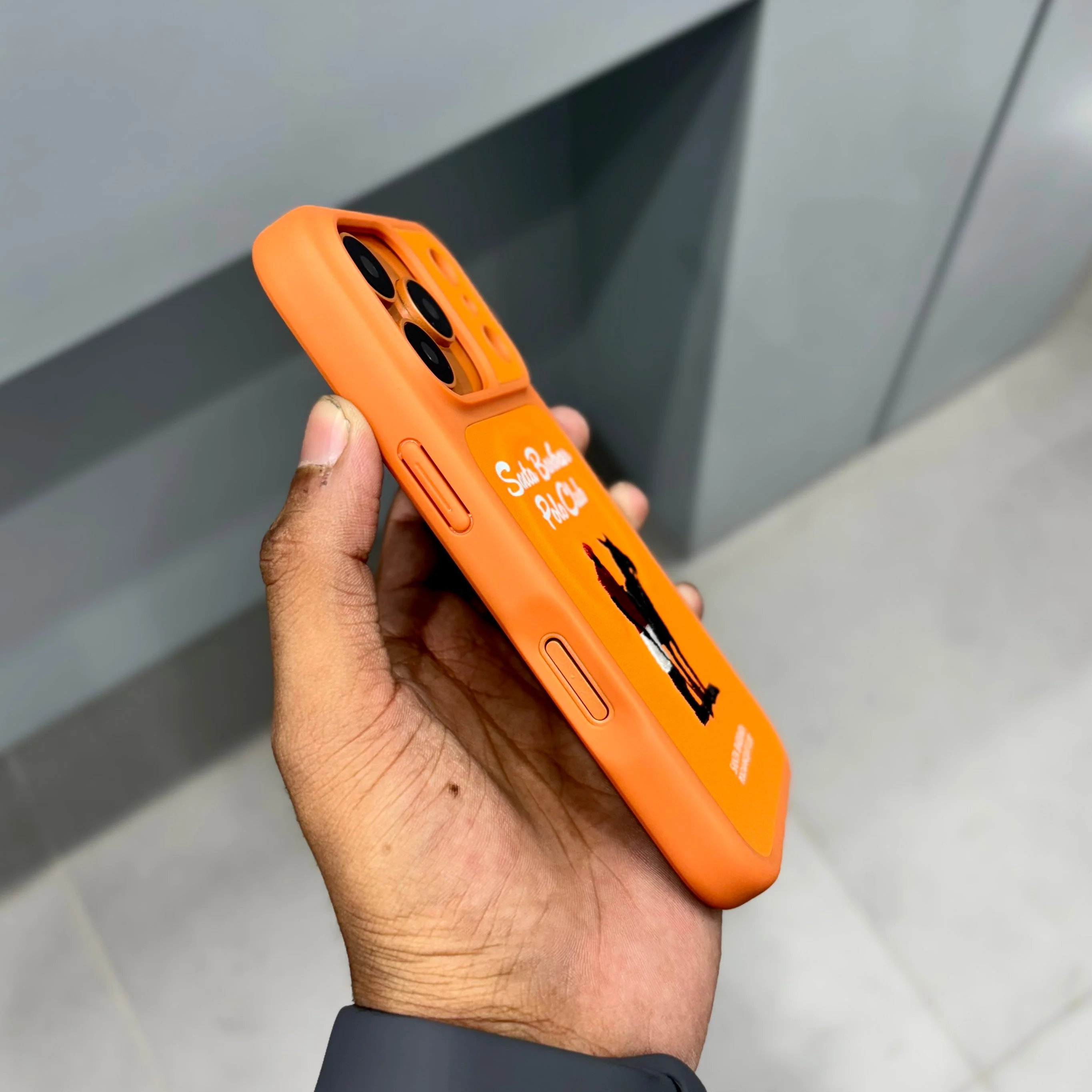 iPhone 17 Pro Leather Case, Original Santa Barbara Questa Series Leather Back Cover - Orange