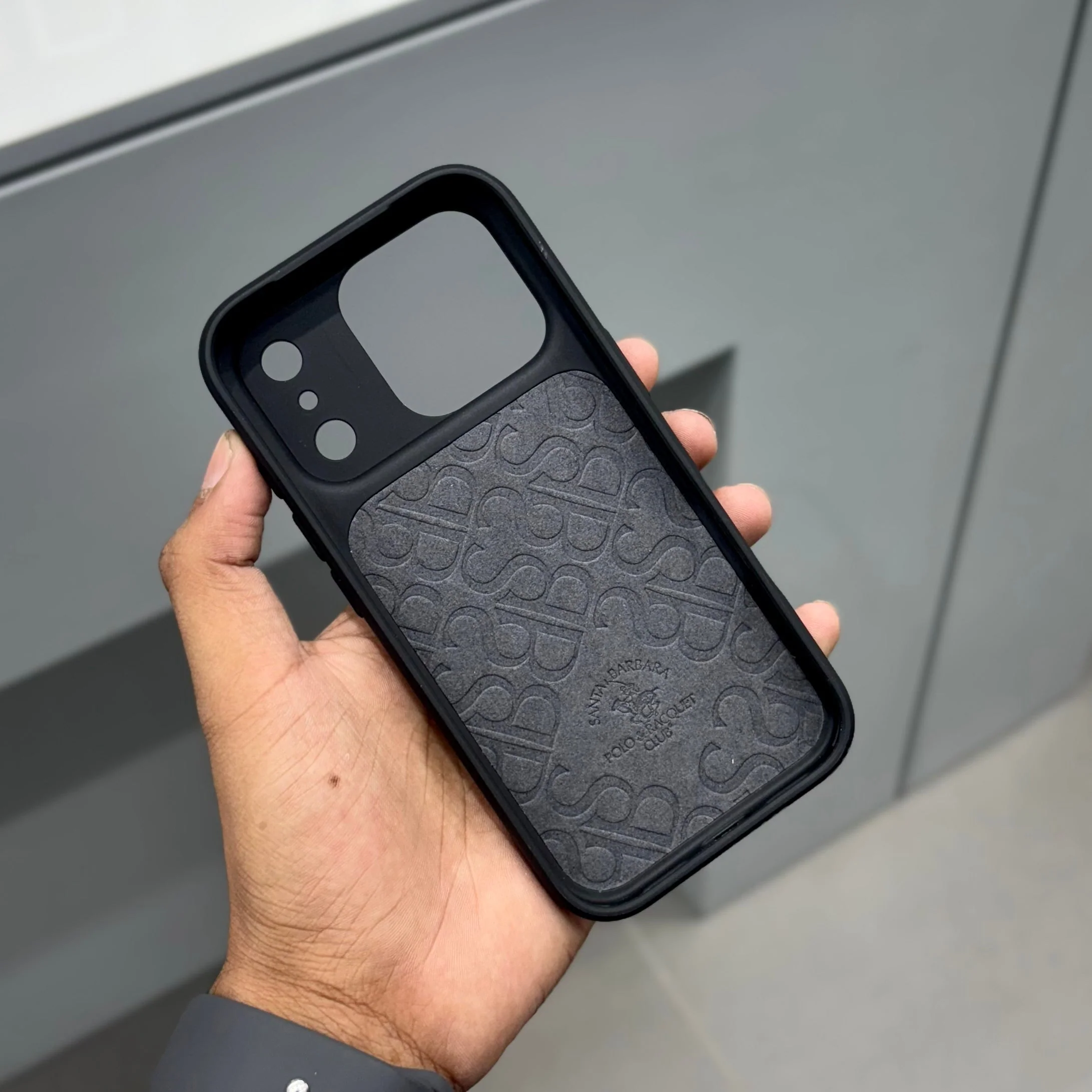 iPhone 17 Pro Leather Case, Original Santa Barbara Primo Series Leather Back Cover - Black