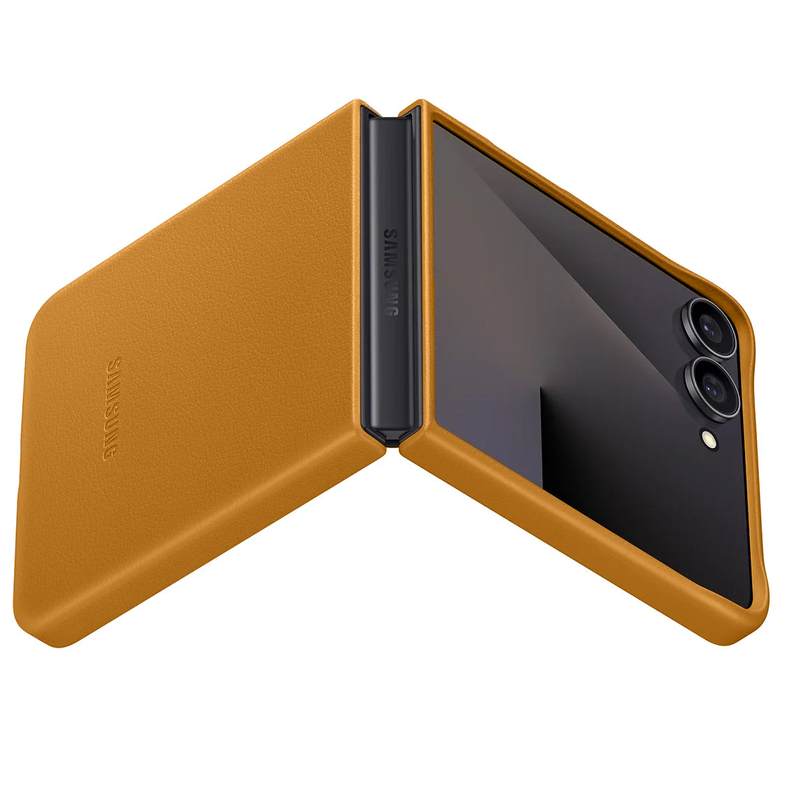 Samsung Galaxy Z Flip7 Leather Protective Shell Cover Back Cover - Tan