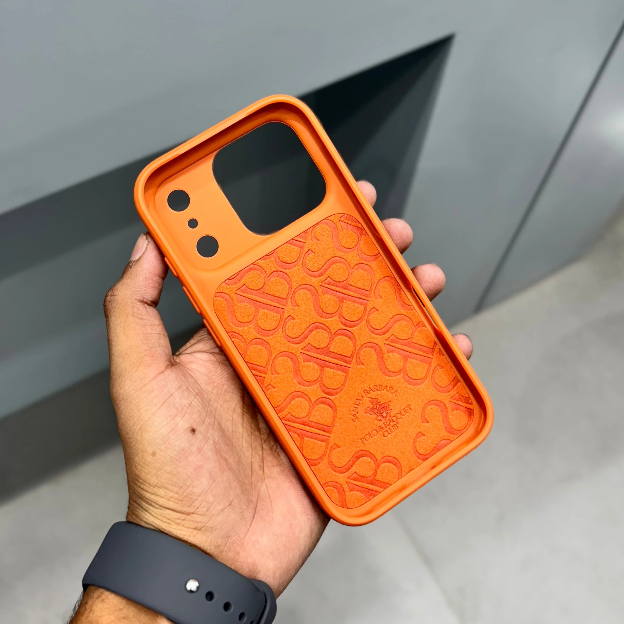iPhone 17 Pro Leather Case, Original Santa Barbara Questa Series Leather Back Cover - Orange