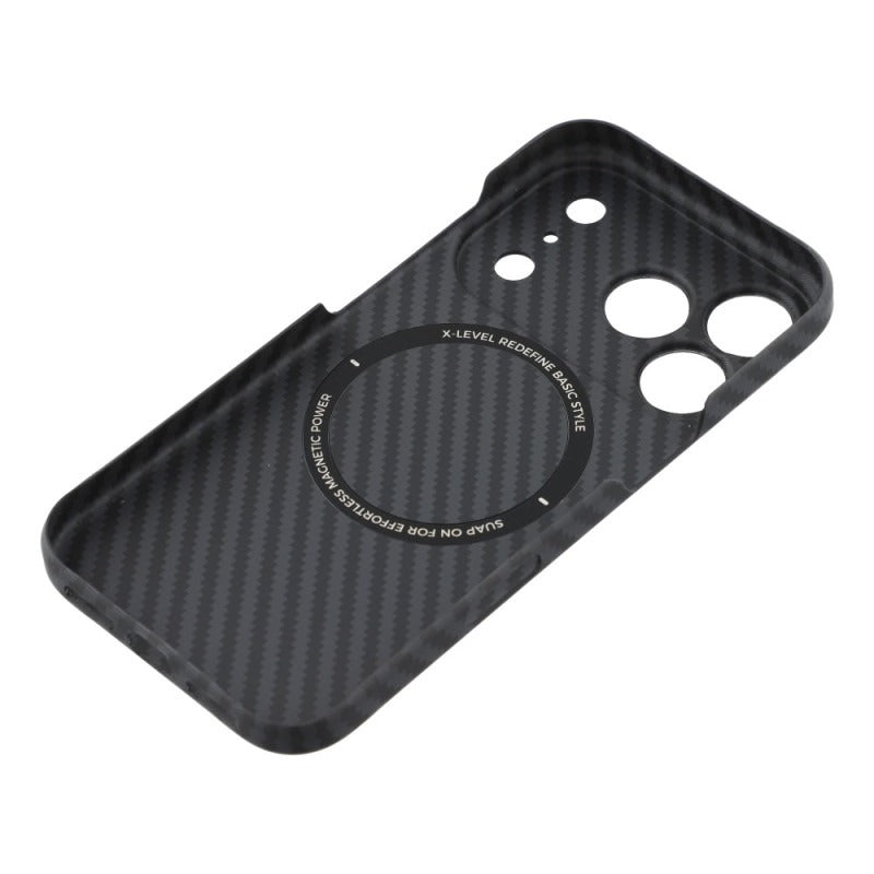 iPhone 17 Pro 0.6mm Ultra Slim X-LEVEL Carbon Fiber Magnetic Cover with Magsafe - Black