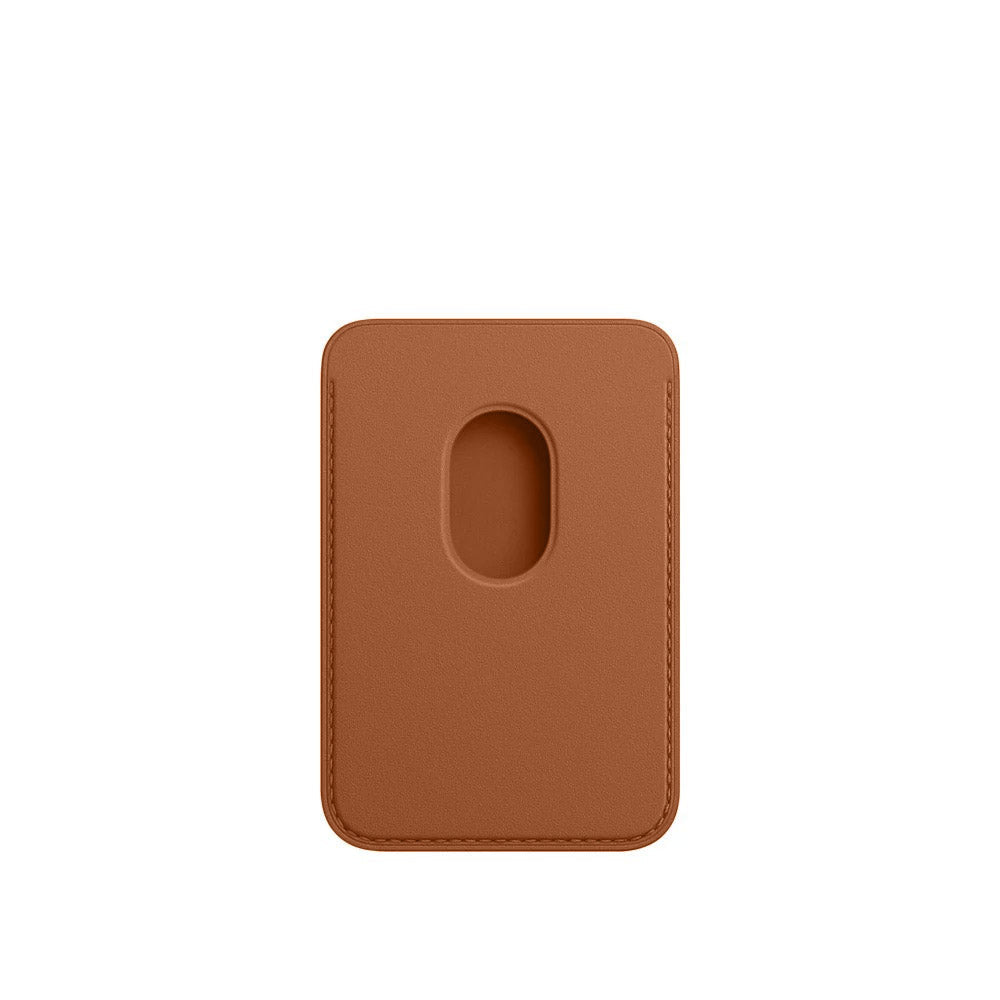 Leather MagSafe Wallet – Slim Magnetic Card Holder for iPhone - Saddle