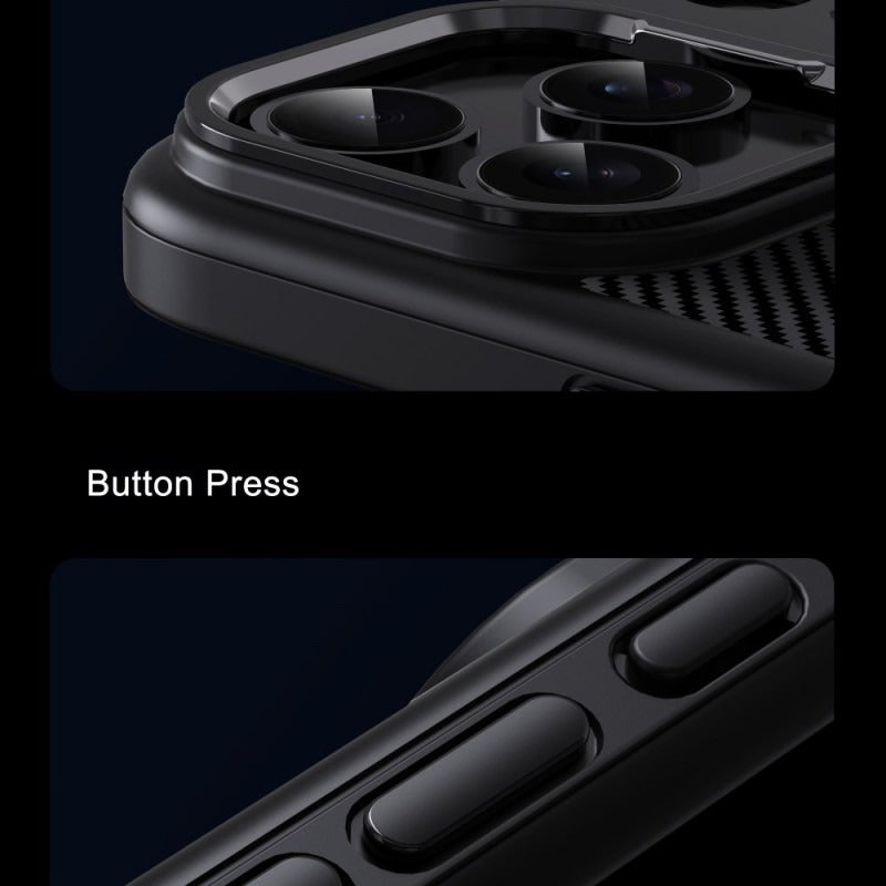 iPhone 17 Pro Soft Carbon Texture Case with Camera Control Button and Magsafe - Black